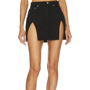 GRLFRND Jasmine mini skirt with double slit in black size 30